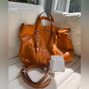 Gucci Vibrant Orange Leather Tote